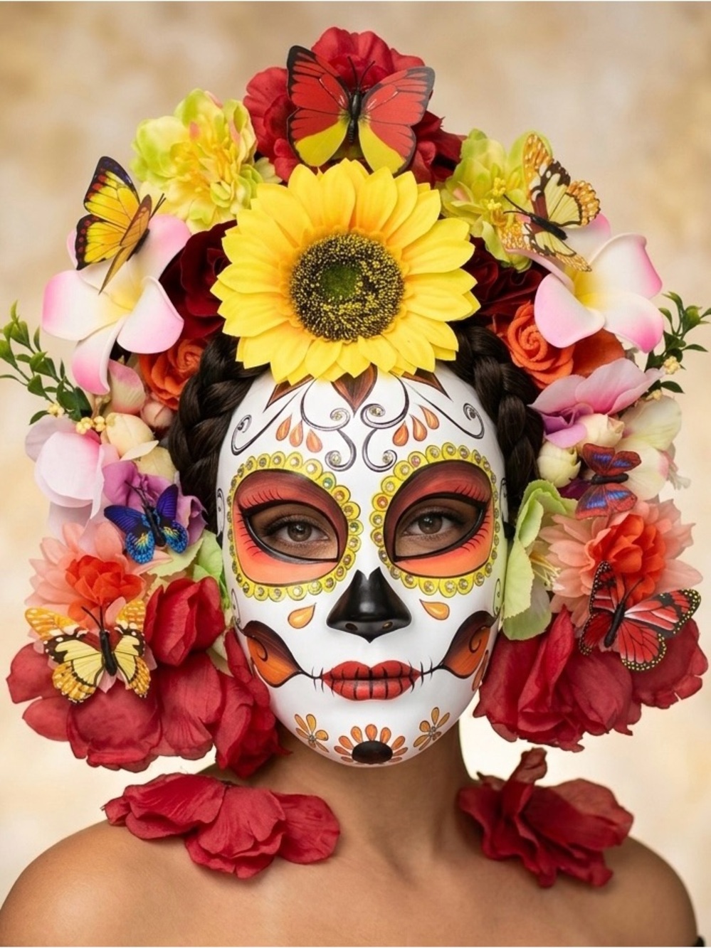 🌹 Day of the dead flower headpiece
